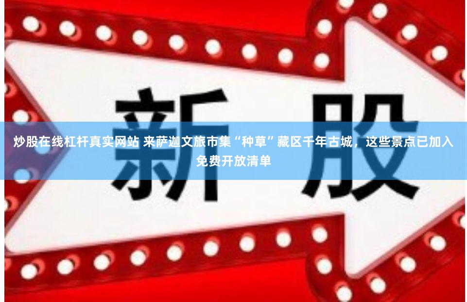 炒股在线杠杆真实网站 来萨迦文旅市集“种草”藏区千年古城，这些景点已加入免费开放清单